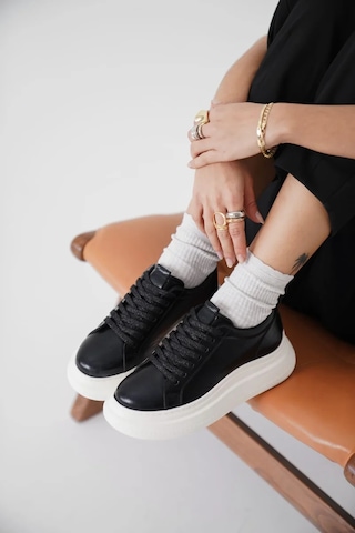 Trendella Kadın Siyah Sneaker Tr01ms05a Beyaz