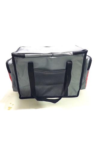 Newbag Yandan Cep Yalıtımlı Soğutucu El Askılı Kamp Çanta-gri Krm Gri - Kırmızı