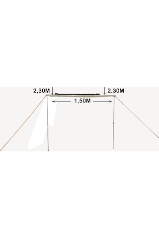 Mxo Araç Yan Tente 1.50x2.30m Haki