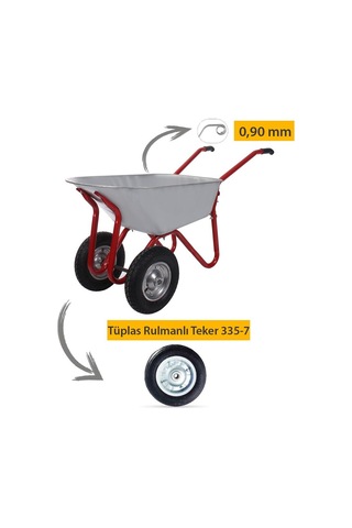 Kanat Plus Galvanizli Iki Teker Demonte El Arabası 0.90 Mm Sac