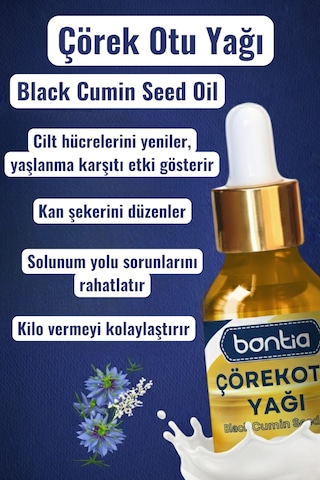 Çörekotu Yağı %100 Saf Soğuk Sıkım Desteği, Antioksidan, Saç Ve Cilt Bakımı 20 Ml 20 ML
