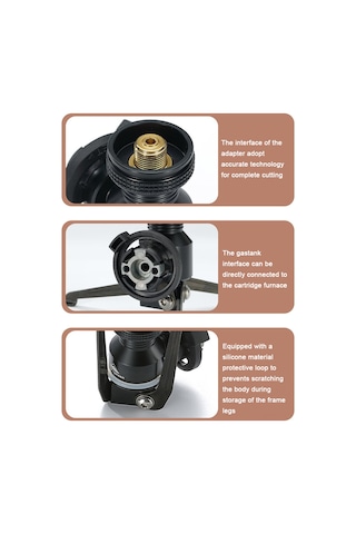 Geeksen Alüminyum Katlanabilir Tripod: Otomatik Gaz Kapatma Özelliği, Kamp Ocakları Ve Isıtıcılar İçin Sabit Konstruksiyon, Siyah Siyah