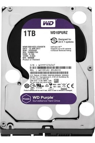 Wd Wd10purz Purple 1tb 64mb Sata3 6gb/s Hdd 7x24 Güvenlik Hard Disk-53620