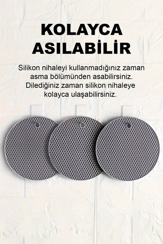 3'lü Yuvarlak Silikon Nihale - Gri Silikon Diğer