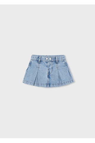 Kız Çocuk Pileli Denim Etek Mavi 3905 Mavi