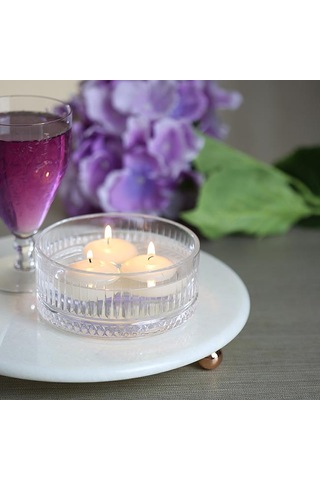 Akayev Mermer 28 CM Rose Gold Boncuk Ayaklı Beyaz Yuvarlak Sunuml