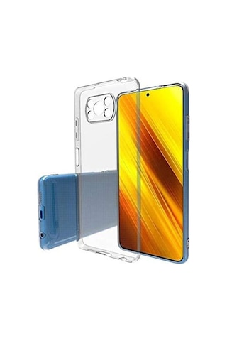 Poco X3 Pro 3D Kılıf Şeffaf Silikon Kamera Korumalı
