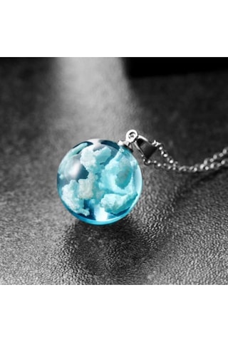 Hediye Vakti 3 Boyutlu Mavi Bulut Kolye Mm1871 Antik Gümüş