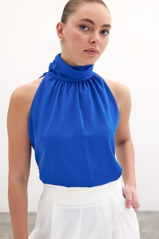 Sateen Kolsuz Salaş Bluz - Sax Mavi-131489 Sax Mavi