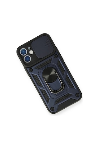 Newface - 869 - iPhone Uyumlu 11 Kılıf Pars Lens Yüzüklü Silikon - Csmo-tex - - Lacivert