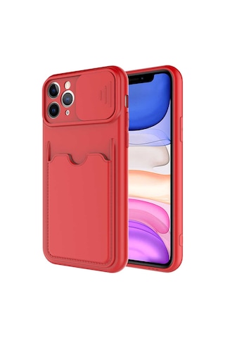 Apple Uyumlu iPhone 11 Pro Max Uyumlu Kartix Kılıf-kırmızı Kirmizi -