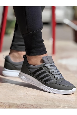 Ghattix 4 Çizgili Erkek Sneaker Ayakkabı - Füme