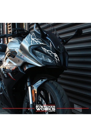 Cfmoto 250sr Sticker Ön Kafa Şimşek Desen Dekor Sticker Modeli