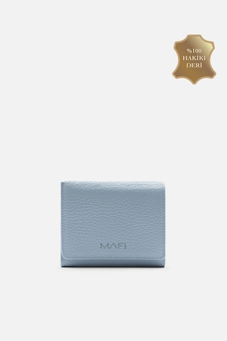 Mafi Magnetic Hakiki Deri Mıknatıslı Unisex Cüzdan Zarif Ve Güvenli Tasarım Buz Mavi