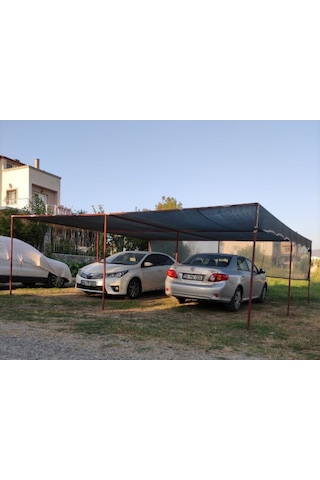 Morilu Araba Gölgelik File - 75'lik Yeşil Otopark Gölgeliği - Şeritli Halkalı - File Gölgelik - Gölgelik Branda