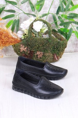 Mehmet Mete 0001-l Anatomik Yumuşak Lazer Baskılı Hakiki Deri Kadın Ayakkabı Siyah