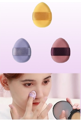 Melien Mini Puf Parmak Yüz Makyaj Süngeri 3'lü