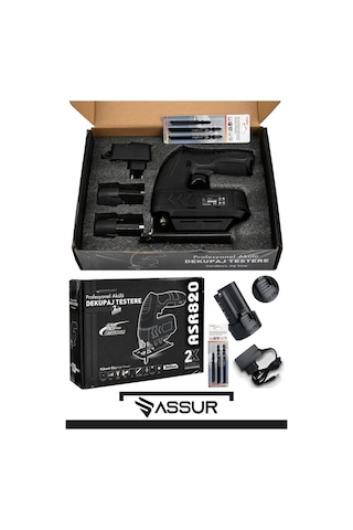 Assur ASR820 12V Çift Akü Dekupaj Testere Siyah