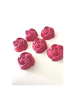Pink Rose Bybirgul Mini Silikon Gül Kek Kalıbı Kırmızı