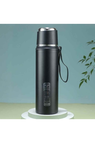 Kapris Çift Katlı Paslanmaz Çelik Termos Siyah 1 Litre Kap-294 Siyah