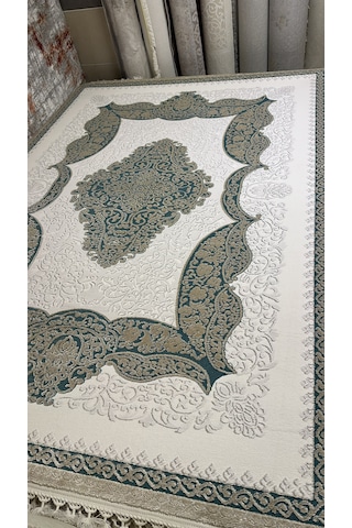 Dilek Halı İmage 4745b Salon Oturma Odası Halısı Krem Mavi