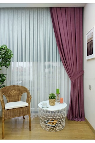 Evdepo Home Gül Kurusu Düz Renk Soft Fon Perde Tek Kanat Gülkurusu