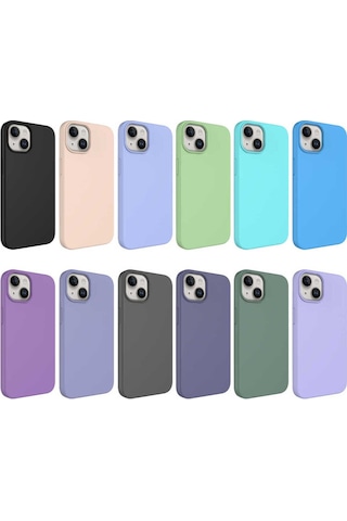 Apple Uyumlu iPhone 14 Sıvı Teknolojili Silinebilir Sert Csm Zore Kivi Kılıf pembe Açık