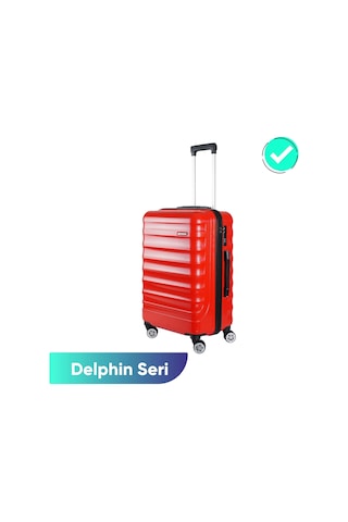 Vegmann Delphin Kırmızı Orta Boy Valiz Kırmızı