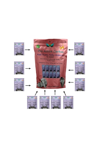 Pro Active Carbon 3 Ay Kullanımlık Kedi Kumu Koku Giderici 500 G