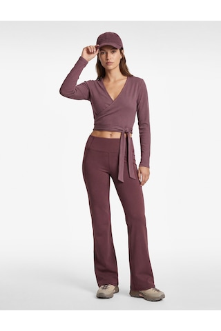 Koton Yüksek Bel İspanyol Paça Slim Fit Tayt Kahverengi 6wak40154nk Kahverengi
