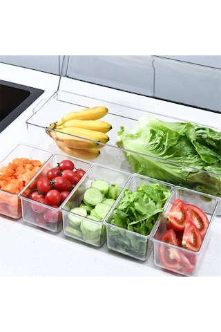 Leasetake Kaplı Buzlu Soğuk Sos Tepsisi, Kapaklı Sos Sunucusu, Bar Aksesuarları İçin Servis Tepsisi Şeffaf