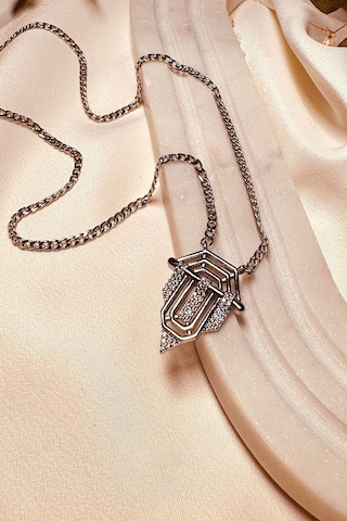 Kimler Geldi Kimler Geçti Serenay Özel Tasarım Örgü Zincir Çelik Gümüş Renk Kolye Gümüş