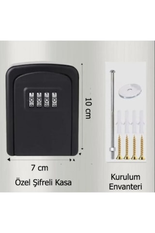 Mey İthalat Siyah Şifreli Anahtar Ve Eşya Saklama Güvenlik Kasası