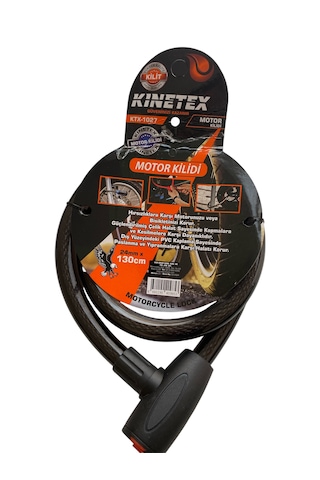 Motorsiklet Kiliti Güçlendirilmiş Kesilmez Çelik Halat Motor Kilidi 24mm 1,3metre Motor Zinciri Siyah