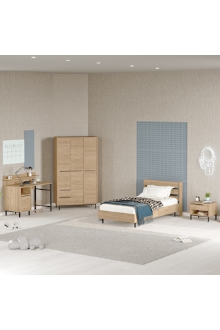 Robin Home Lidya Genç Odası Takımı 4'lü Set Sepet Kahverengi