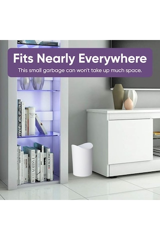 Küçük Plastik Banyo Çöp Kutusu Kapaklı 6 Litre, Beyaz Mini Çöp Kutusu 0,75 Galon, Modern Düz Kapaklı Ayak Pedallı Çöp Kovası, Banyo, Yatak Odası, Ofis, Çalışma Masası Altı, Yumuşak Kapanma