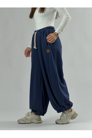 Cocopelli Lacivert Oversize Kadın Baggy Pantolon Coc3429