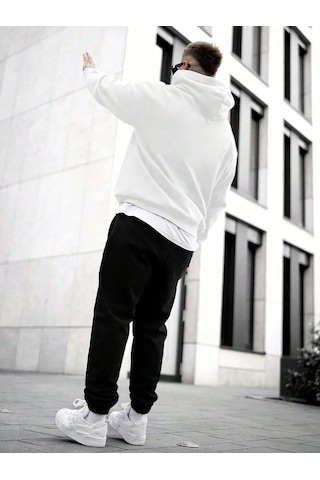 Erkek Fermuarlı Eşofman Takımı Beyaz