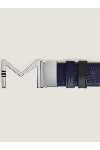 Montblanc Meisterstück Tokalı Mavi - Siyah 35 Mm Çift Taraflı Der