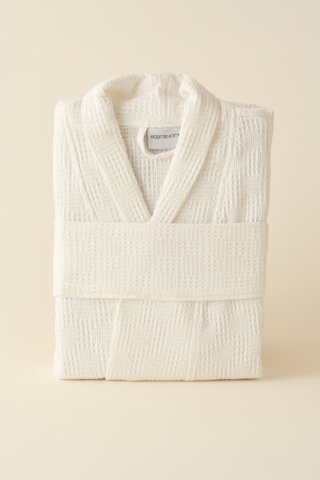 Kaşmir Home İris Waffle Bornoz Offwhite L-xl Beyaz