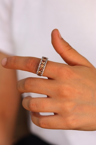 Sitrin Taşlı Beştaş Model Otantik Kadın Gümüş Yüzük 201024339 Gümüş