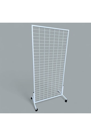 90x190 Cm Tekerlekli Beyaz Pano Stant, Çorap Standı, Aksesuar Standı, Telefon Standı, Bijuteri Standı