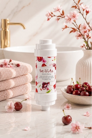 Black Cherry C Vitaminli Aromatik Duş Filtresi - Saç Dökülme Karşıtı, Cilt Besleyici Klor Ve Kireç Arıtıcı Duş Filtresi 150gr Saydam