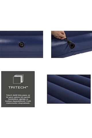 Pavillo 67680 Tritech Twin 185x99x30cm Şişme Yatak Lacivert