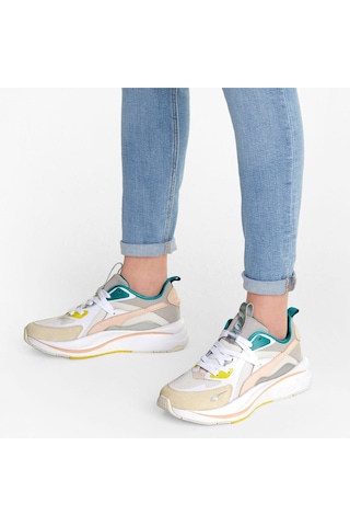 Puma Rs-curve Gri Yeşil Kadın Spor Ayakkabı Dar Kalıp Bej - Yeşil