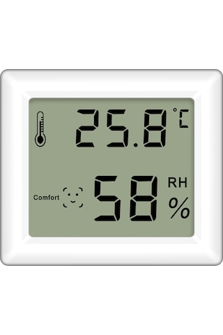Youtek Beyaz Ys27 Ev İçi Dijital Nem-sıcaklık Ölçer: Büyük Ekran, Konfor Göstergesi, C/ F Dönüşümü, 3 Yerleştirme Seçeneği Magneetik, Duvar, Masüstü Beyaz
