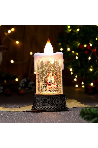 Novahub Yeni Yaşlı Yaratıcı Süsleme Sırt Parlayan Noel Mum Mum Masaüstü Lambası Lambası Gece Çantası Bronz Adam 20 Wh 20