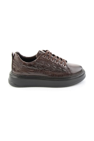 Bambi Kahve Kroko Hakiki Deri Erkek Sneaker E01398070911