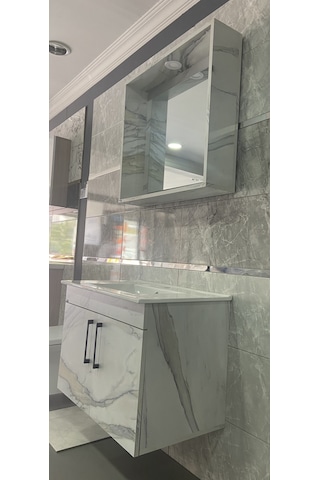 Decorus Banyo Dolabı 75 CM Calacatta Çok Renkli