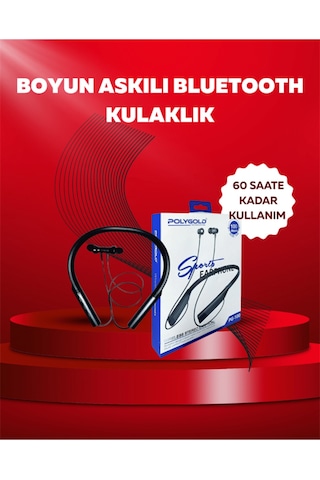 Polygold Pg-100 Bluetooth 5.0 Boyun Bantlı Kulaklık 50 Saat Konuşma Süresi, Type-c Şarj -